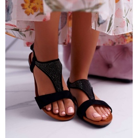 EVE Sandalias Mujer Planas Negras Sorsano negro 3
