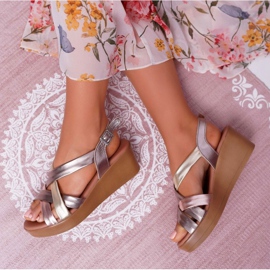 Sandalias Mujer Con Cuñas De Cuero Maciejka ESP27-25 / 00-1 dorado 6