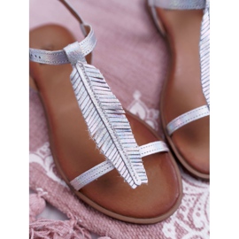 Sandalias Mujer Piel Planas Plateado Nicole 2383 gris 7