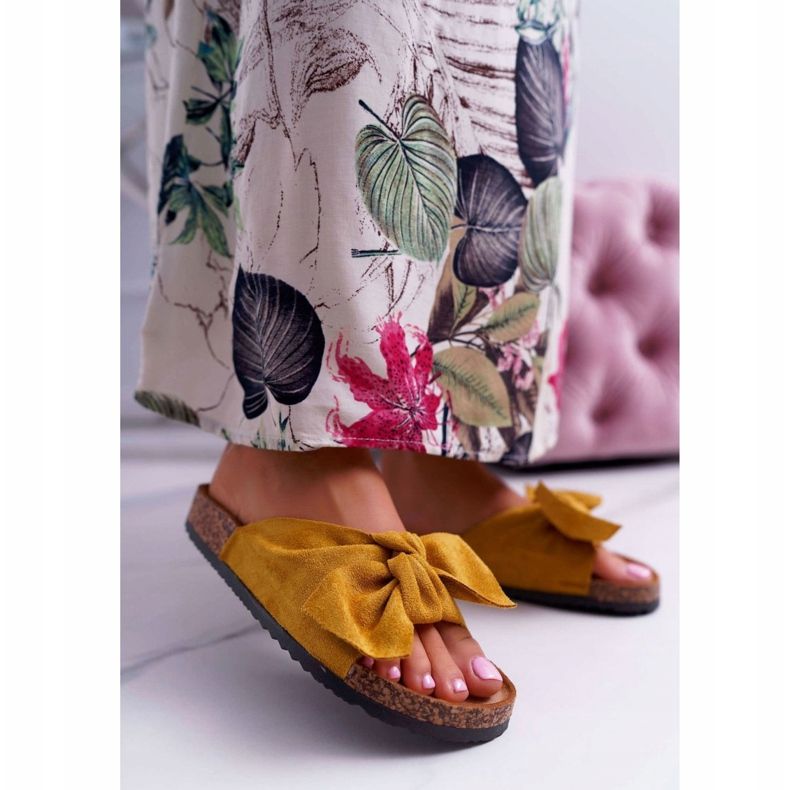 BUGO Pantuflas de Mujer con Lazo Amarillo Randy 1 BUGO Pantuflas de Mujer con Lazo Amarillo Randy 1