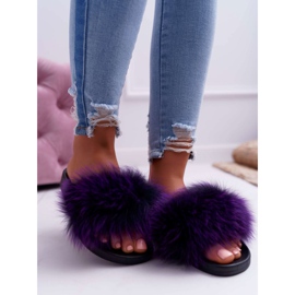 Pantuflas de Mujer con Piel Natural Violeta Naturis 2