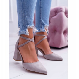 PS1 Zapatos de tacón con tacón en gris Spitz para mujer 1