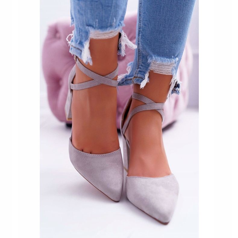 PS1 Zapatos de tacón con tacón en gris Spitz para mujer 2