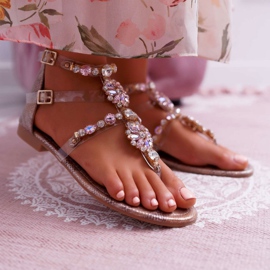 FRBS Sandalias Planas de Mujer con Zirconia Cúbica Champán Karra marrón 1 FRBS Sandalias Planas de Mujer con Zirconia Cúbica Champán Karra marrón 1