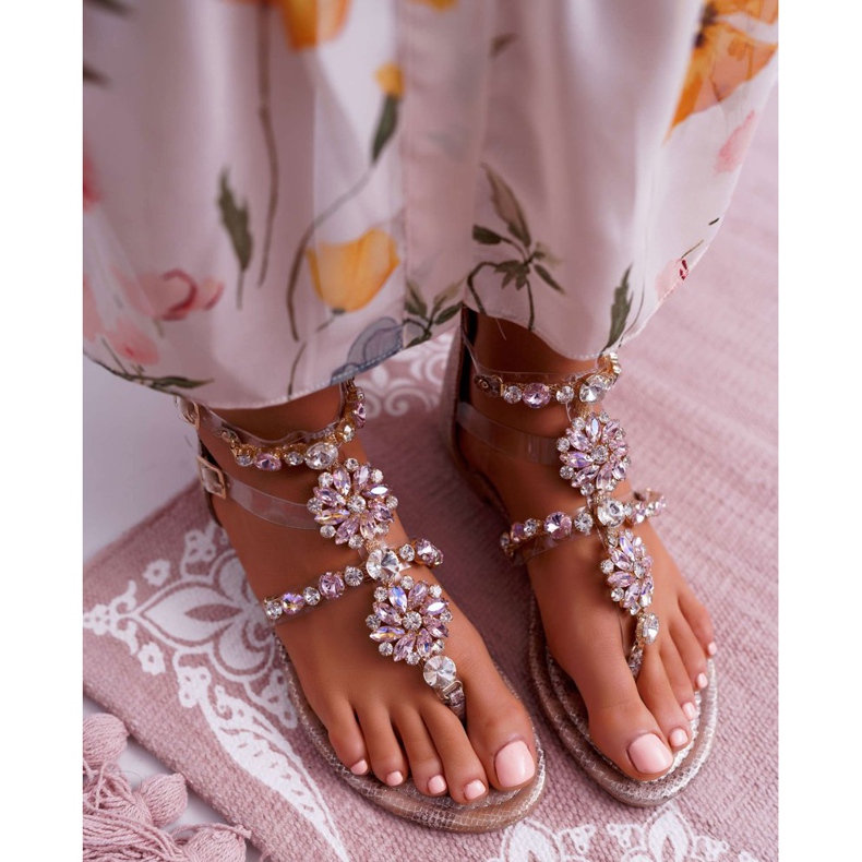 FRBS Sandalias Planas de Mujer con Zirconia Cúbica Champán Karra marrón 2 FRBS Sandalias Planas de Mujer con Zirconia Cúbica Champán Karra marrón 2