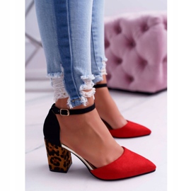 PS1 De Mujer Zapatos De Tacón Leopardo Rojo Ferri marrón negro 4