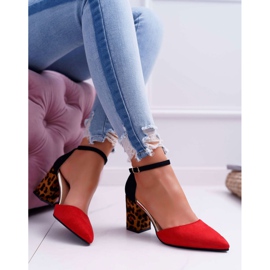 PS1 De Mujer Zapatos De Tacón Leopardo Rojo Ferri marrón negro 6