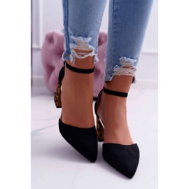 SEA Zapatos de salón para mujer con tacón Leopardo Negro Ferri marrón 5
