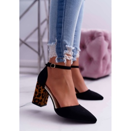 SEA Zapatos de salón para mujer con tacón Leopardo Negro Ferri marrón 4