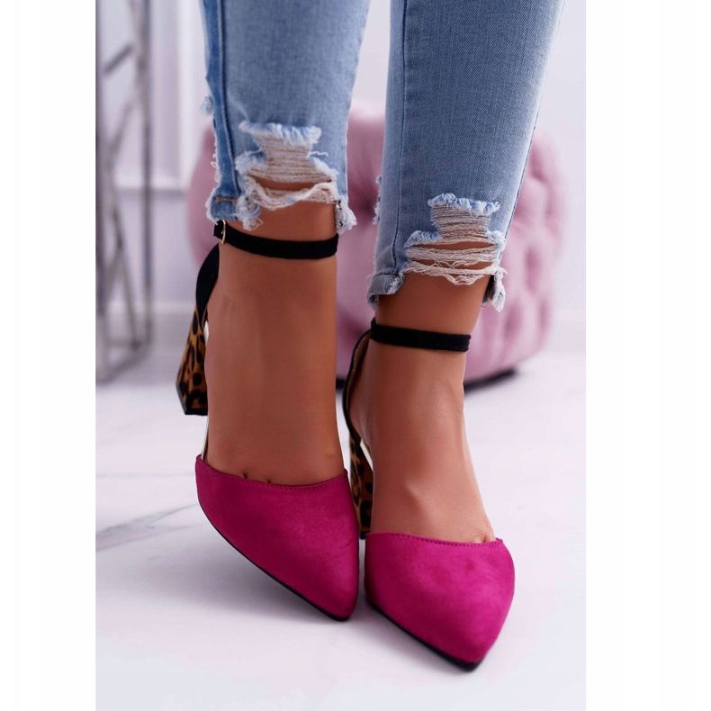 PS1 De Mujer Salón Con Tacón Leopardo Fucsia Ferri marrón negro rosado multicolor 2