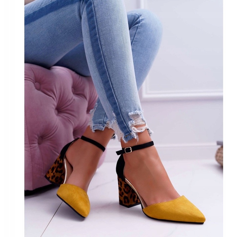 PS1 Zapatos De Tacón De Mujer Leopardo Amarillo Ferri marrón negro multicolor 1