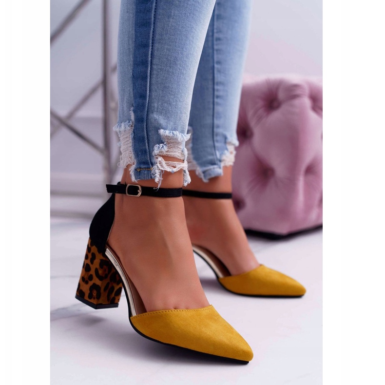 PS1 Zapatos De Tacón De Mujer Leopardo Amarillo Ferri marrón negro multicolor 2