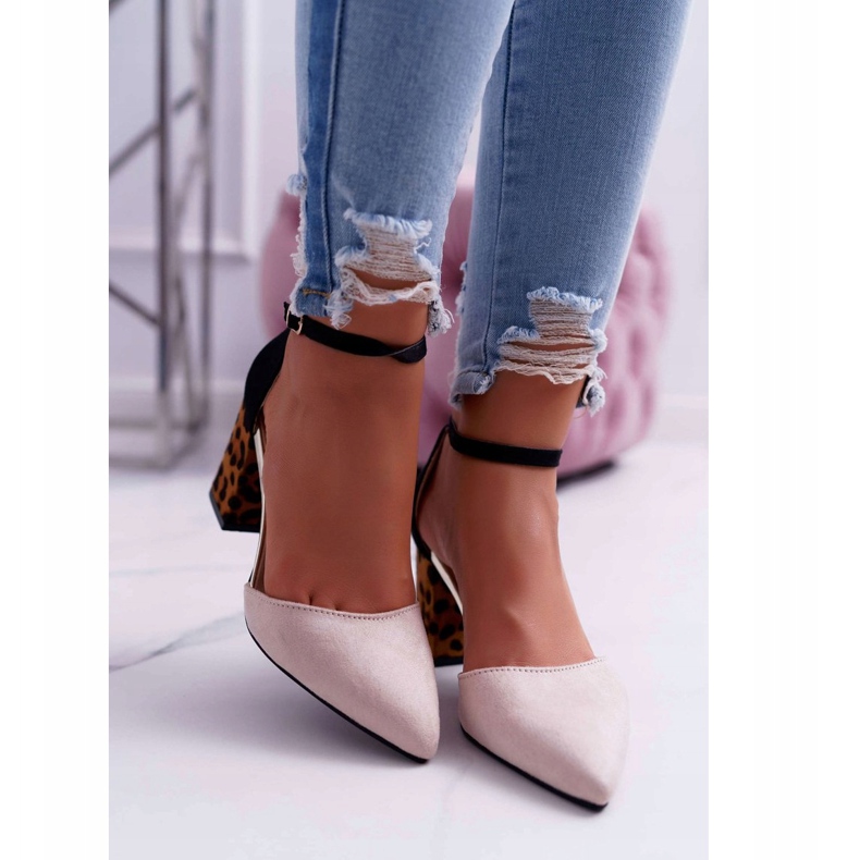 PS1 De Mujer Salón Con Tacón Leopardo Beige Ferri negro multicolor 2