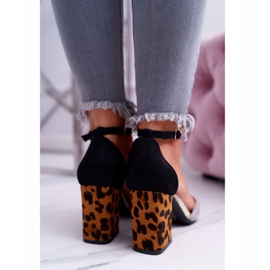 PS1 Zapatos de salón para mujer con tacón Leopardo Gris Ferri marrón negro 6