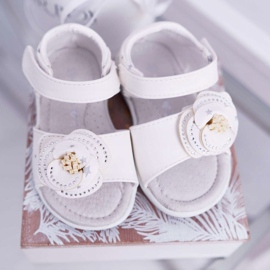 EVE Sandalias Infantiles Con Velcro Para Niña Flamenco Blanco 5