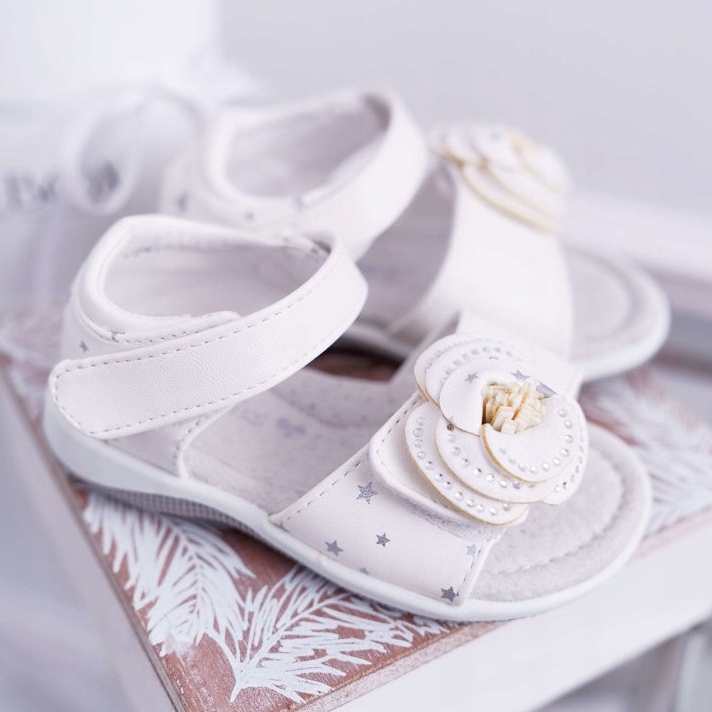 EVE Sandalias Infantiles Con Velcro Para Niña Flamenco Blanco 2