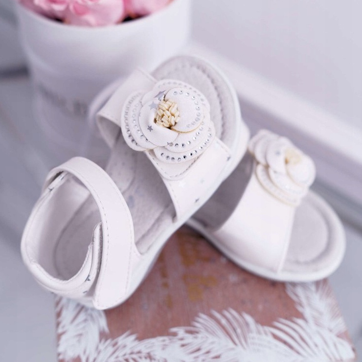 EVE Sandalias Infantiles Con Velcro Para Niña Flamenco Blanco 1