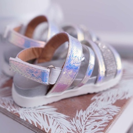 FRROCK Sandalias Infantiles Con Velcro Para Niña Blanco Petróleo Matylda multicolor 2