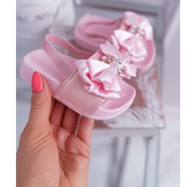 FRROCK Chanclas Infantiles Niña Lazo Perla Rosa Senari rosado 2
