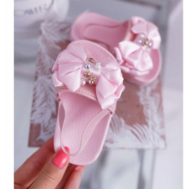 FRROCK Chanclas Infantiles Niña Lazo Perla Rosa Senari rosado 3