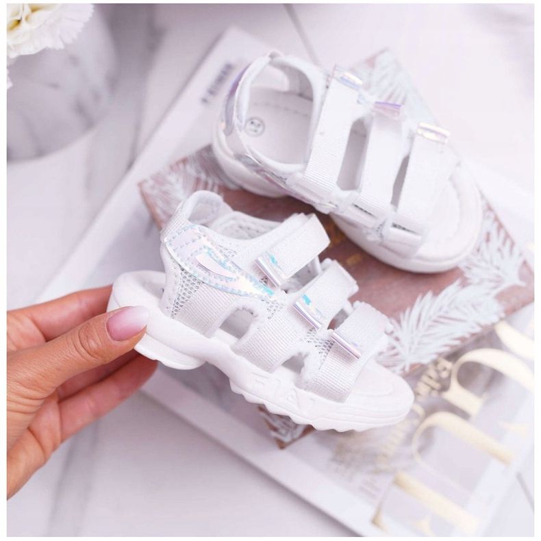 FRROCK Sandalias Infantiles Con Velcro Para Niña Blanca Kimmi blanco 2