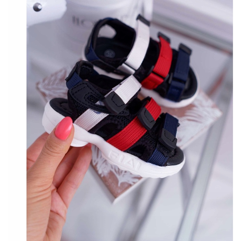 FRROCK Sandalias Infantiles Con Velcro Para Niña Niño Negro Fima 1