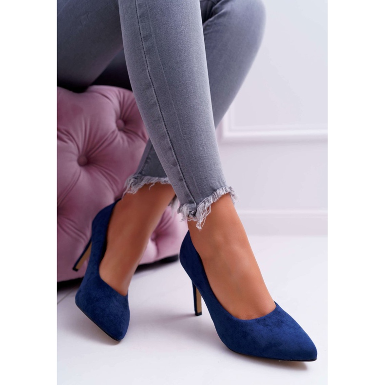 EVE Stilettos De Mujer Ante En Spitz Azul Marino Kiss Me 1
