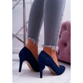 EVE Stilettos De Mujer Ante En Spitz Azul Marino Kiss Me 4