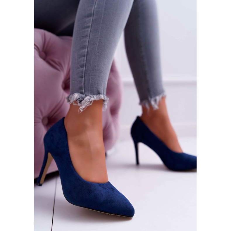 EVE Stilettos De Mujer Ante En Spitz Azul Marino Kiss Me 2