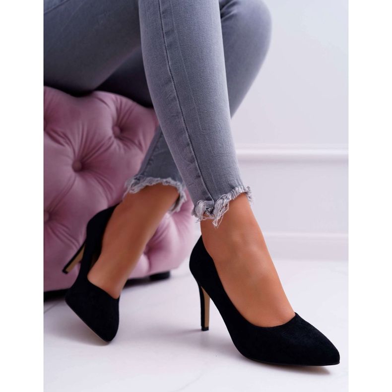 EVE Zapatos de tacón de aguja para mujer en negro Spitz Kiss Me 1