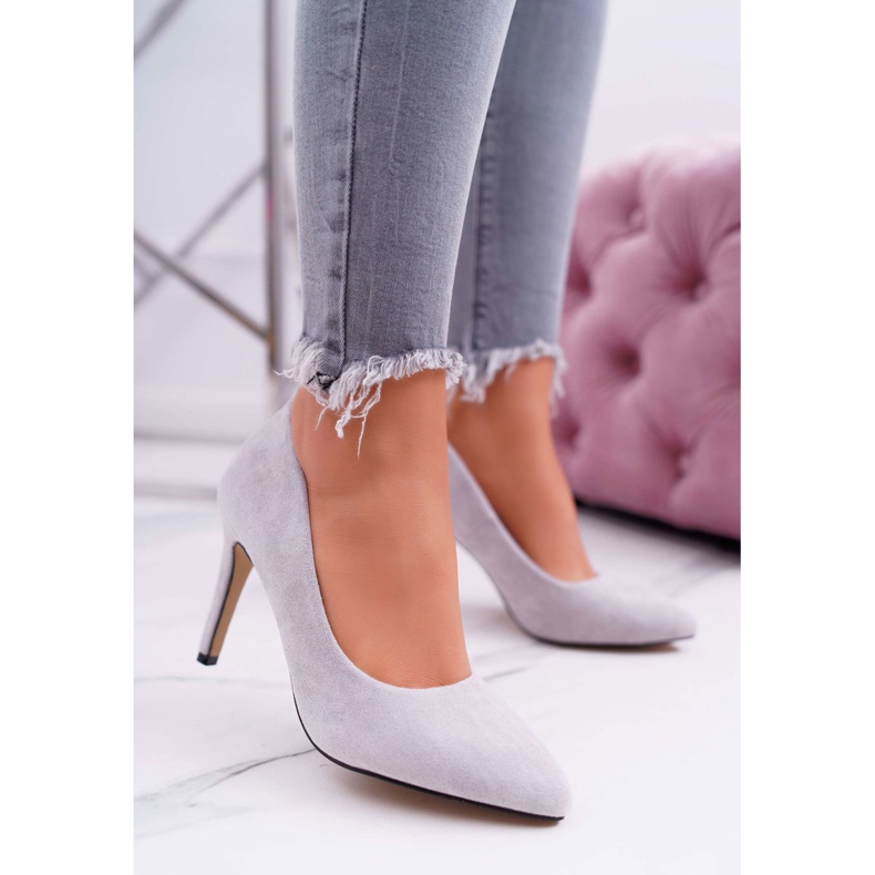 EVE Zapatos de tacón de aguja para mujer en gris Spitz Kiss Me 1