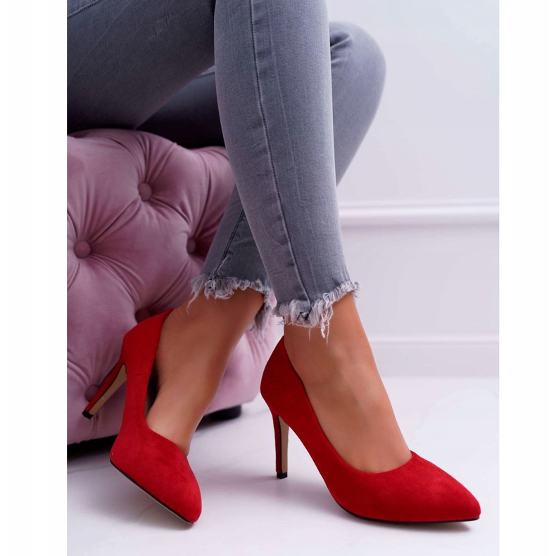 EVE Zapatos de tacón de aguja para mujer en rojo Spitz Kiss Me 2