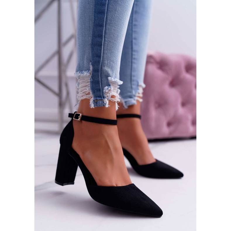 FRBS Zapatos De Salón Con Tacón De Mujer Negro Grette 1