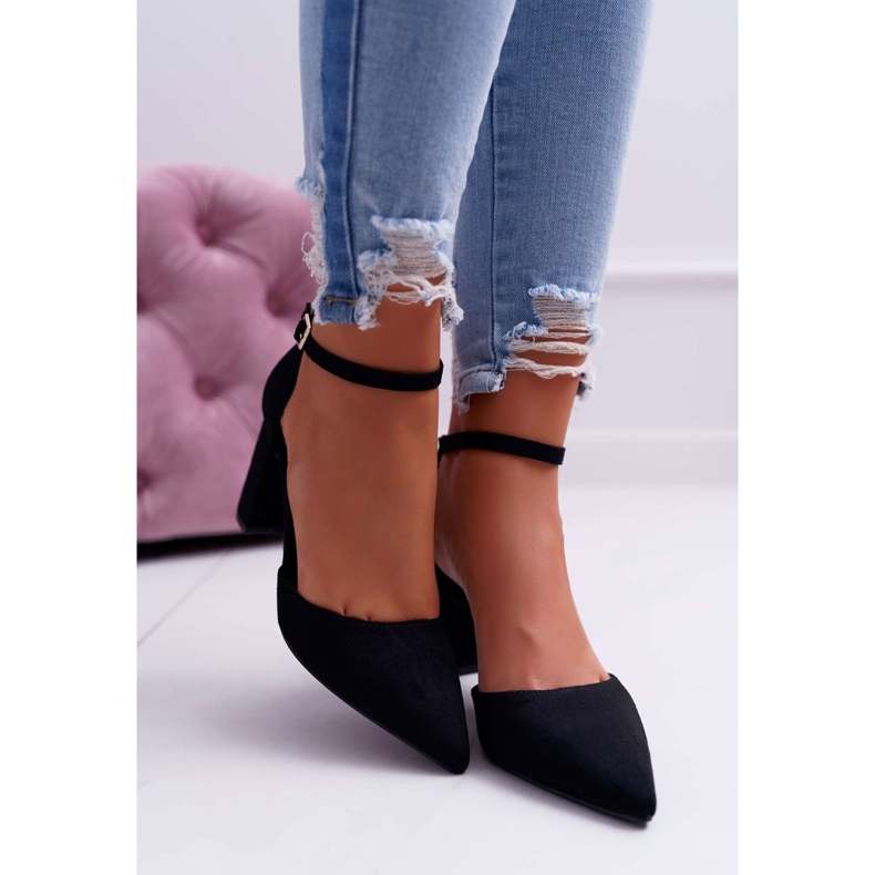 FRBS Zapatos De Salón Con Tacón De Mujer Negro Grette 2