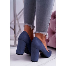 BUGO De Mujer Salón Con Tacón Ante Azul Clarina 6