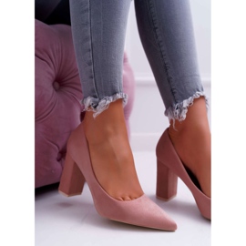 BUGO De Mujer Salón Con Tacón Ante Rosa Clarina 2