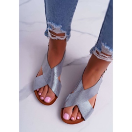 Sandalias Mujer Piel Planas Laura Messi Plata 1960 gris 2