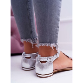 Sandalias Mujer Piel Planas Plata Nicole 2403 Melbourne gris 5