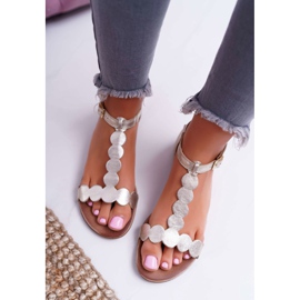 Sandalias Mujer Piel Planas Dorado Nicole 2403 Melbourne 3