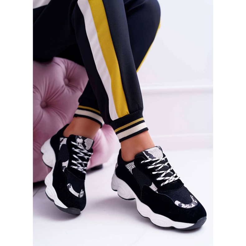 NFR Zapatillas Deportivas Mujer Ante Negro Piel de Serpiente Lollipop gris 1