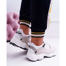 NFR Zapatillas Deportivas de Mujer Gamuza Blanca Piel de Serpiente Lollipop blanco gris 6