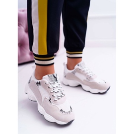 NFR Zapatillas Deportivas de Mujer Gamuza Blanca Piel de Serpiente Lollipop blanco gris 3