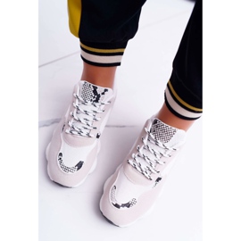 NFR Zapatillas Deportivas de Mujer Gamuza Blanca Piel de Serpiente Lollipop blanco gris 5