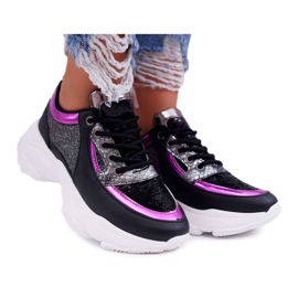 Zapatillas Deportivas Mujer Suela Gruesa Glitter Negro Ranea gris 1