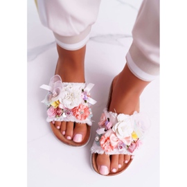 SEA Pantuflas de Mujer con Flores Blancas Enrissa blanco 8