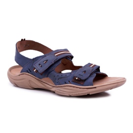 Mario Boschetti Sandalias Hombre Piel Azul Marino Lop 1