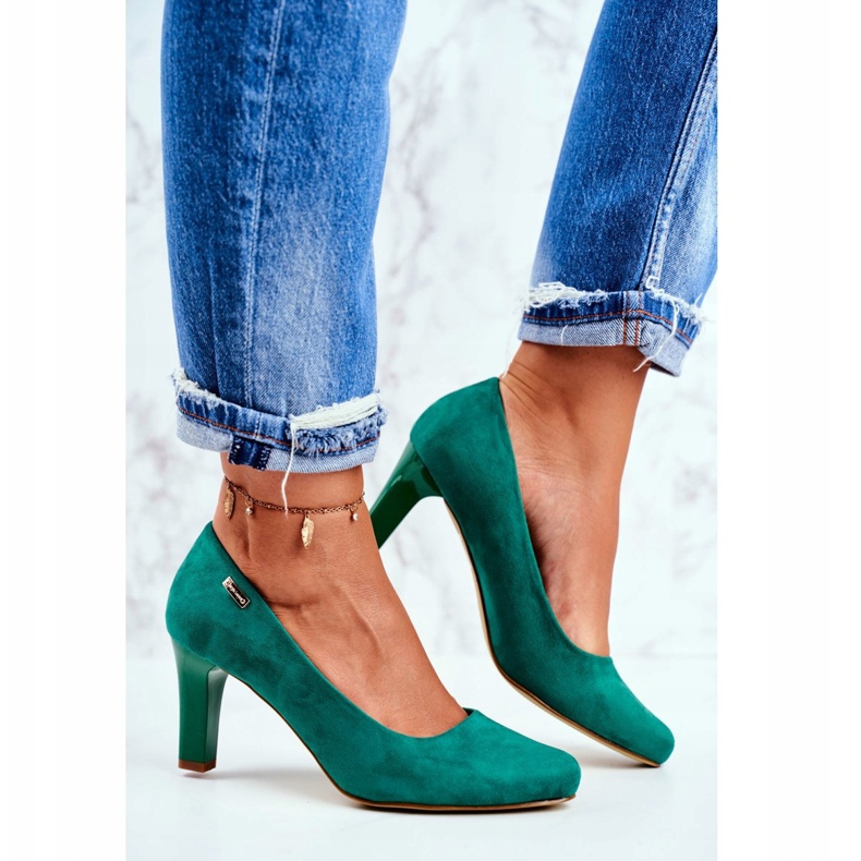 Sergio Leone Zapatos de salón para mujer ante verde Orsola 2