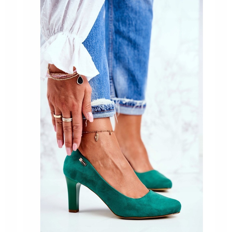 Sergio Leone Zapatos de salón para mujer ante verde Orsola 1