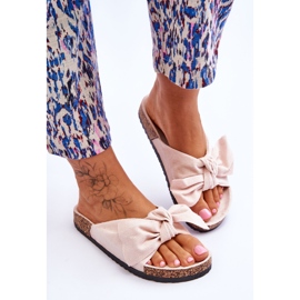 PS1 Pantuflas de Mujer Beige con Lazo Wendy Cork 4