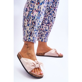 PS1 Pantuflas de Mujer Beige con Lazo Wendy Cork 3